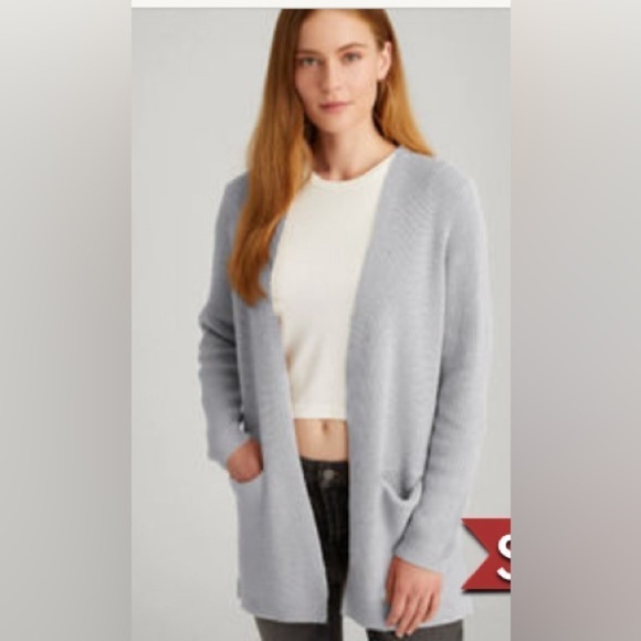 525 America lavender NWT  open cardigan, pockets, 100% Cashmere Sz S oversize - Picture 1 of 5